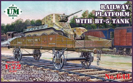 1/72 Uni Model Armored Train Platform with BT-5 Tank 643