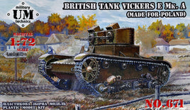 1/72 Uni Model British Tank Vickers E Mk. A (Made for Poland) (Rubber Tracks) 671