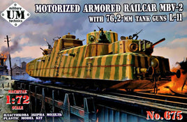 1/72 Uni Model Motorized Armored Railcar MBV-2 with 76,2-mm Tank Guns L-9 675