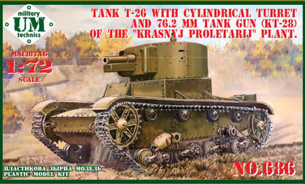 1/72 Uni Model Tank T-26 with Cylindrical Turret and 76.2 mm Tank Gun (KT-28) of the Krasnyj Proletarij 686