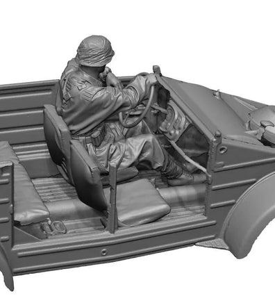 1/48 H3 Models WWII Waffen SS Kubelwagen Driver 3D Printed Figure 48120