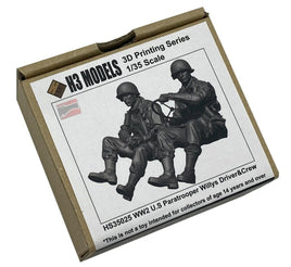 1/35 H3 Models WWII US Paratrooper Willys Driver & Crew Resin Model Kit 35025