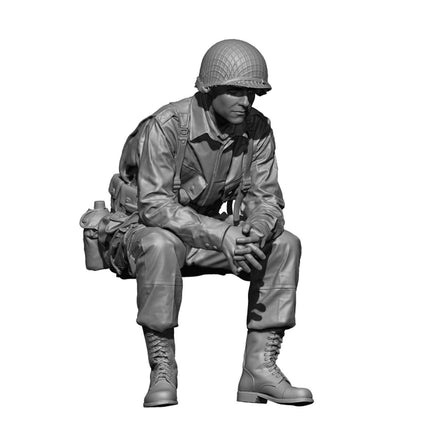 1/48 H3 Models WWII US Paratrooper Sitting - 3D Printed Figure 48005
