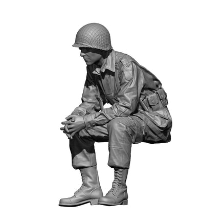 1/48 H3 Models WWII US Paratrooper Sitting - 3D Printed Figure 48005