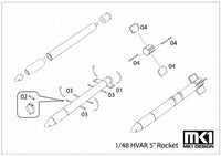 1/48 KA Models 5 inch HVAR Rocket 4set MA48005