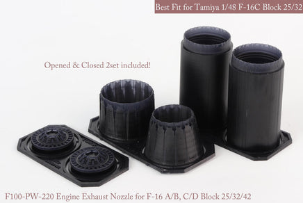 1/48 KA Models F-16 A/B, C/D Block 25/32/42 P&W Exhaust Nozzle & After Burner Set (Opened+Closed) for Tamiya MA48057