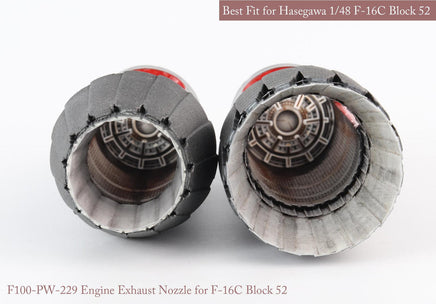 1/48 KA Models F-16 C/D Block 52 P&W Exhaust Nozzle & After Burner Set (Opened+Closed) for Hasegawa MA48061