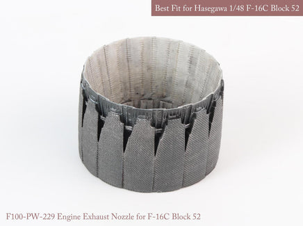 1/48 KA Models F-16 C/D Block 52 P&W Exhaust Nozzle & After Burner Set (Opened+Closed) for Hasegawa MA48061