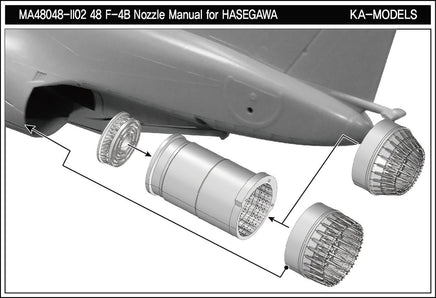 1/48 KA Models F-4 A/B/C/D/N GE Exhaust Nozzle & After Burner Set (Closed) for Hasegawa/Academy MA48049