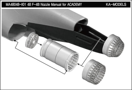 1/48 KA Models F-4 A/B/C/D/N GE Exhaust Nozzle & After Burner Set (Opened) for Hasegawa/Academy MA48048