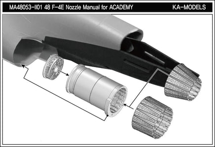 1/48 KA Models F-4 E/F/G/J/EJ/S GE Exhaust Nozzle & After Burner Set (Opened) for Hasegawa/Academy MA48053