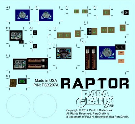 1/32 Paragrafix Battlestar Galactica Raptor Photo Etch & Plastic Film 207