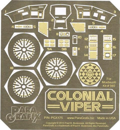 1/32 Paragrafix Battlestar Galactia Colonial Viper Mk I Fighter PE for MOE 175