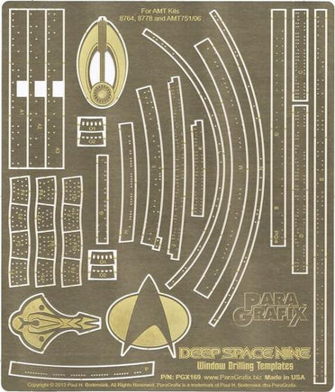 1/3300 Paragrafix Star Trek Deep Space 9 Window Drilling Template Photo Etch Set for AMT 169