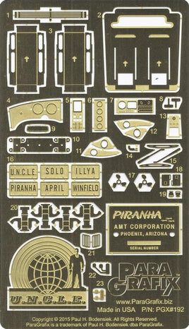 1/25 Paragrafix Piranha Super Spy Car Photo Etch & Decals 192