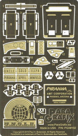 1/25 Paragrafix Piranha Super Spy Car Photo Etch & Decals 192