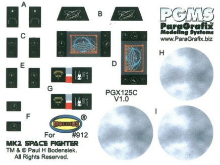 1/32 Paragrafix Battlestar Galactica Viper Mk II Photo-Etch/ Decal Set for MOE 125