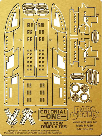 1/350 Paragrafix Battlestar Galactica Colonial One Window Templates Photo Etch 189