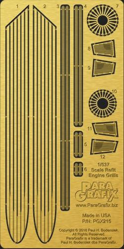 1/537 Paragrafix Enterprise Refit Engine Grills Photo-Etch Set for AMT 215