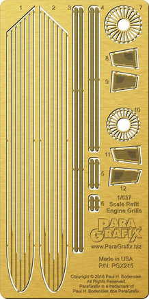 1/537 Paragrafix Enterprise Refit Engine Grills Photo-Etch Set for AMT 215