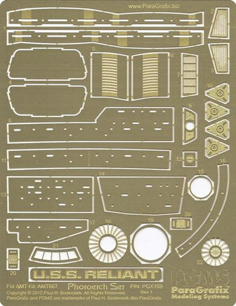 1/537 Paragrafix USS Reliant Photo-Etch Set for AMT 159