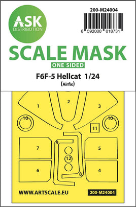 1/24 Art Scale F6F-5 Hellcat One-Sided Express Masks for Airfix 24004
