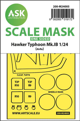 1/24 Art Scale Hawker Typhoon Mk.IB One-Sided Express Masks for Airfix 24005
