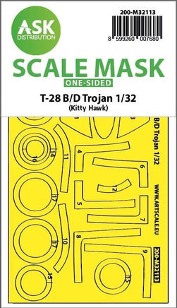 1/32 Art Scale 28-B/D Trojan One-Sided Express Fit Mask for Kitty Hawk 32113