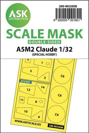 1/32 Art Scale A5M2 Claude Double-Sided Express Mask for Special Hobby 32008