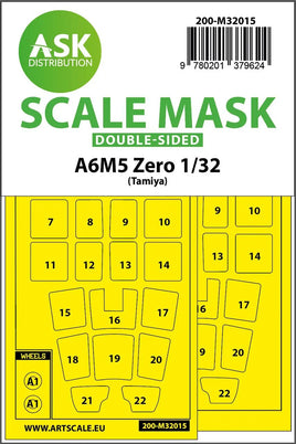 1/32 Art Scale A6M5 Zero Double-Sided Express Masks for Tamiya 32015