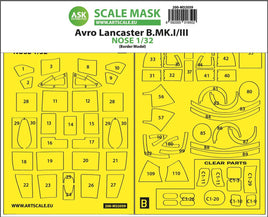 1/32 Art Scale Avro Lancaster Nose Kit Express Self Adhesive Masks for Border Model 32059