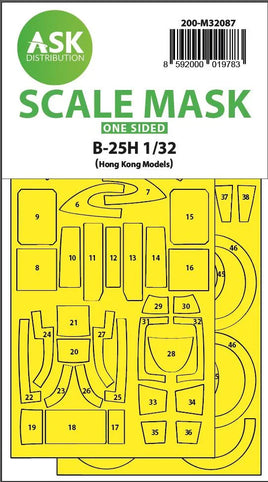 1/32 Art Scale B-25H Mitchell One-Sided Mask for HK Models 32087