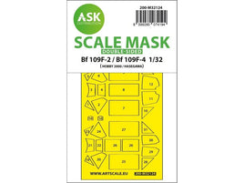 1/32 Art Scale Bf 109F-2 / Bf 109F-4 Double-Sided Express Fit Mask for Hasegawa / Hobby 2000 32124