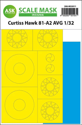 1/32 Art Scale Curtiss Hawk 81-A2 AVG INSIGNIA Masks for Great Wall Hobby 32011