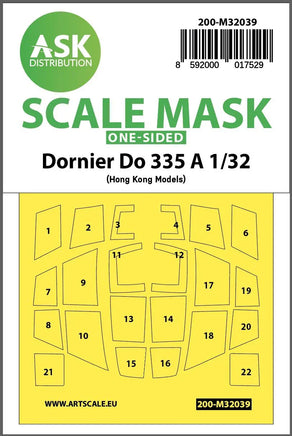1/32 Art Scale Dornier Do 335A One-Sided Mask for HK Models 32039