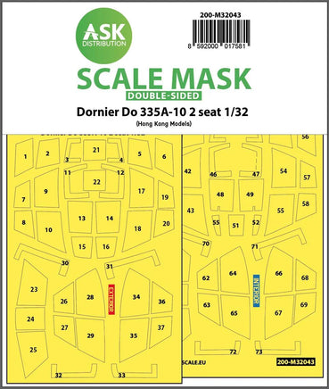 1/32 Art Scale Dornier Do 335A-10 Two Seater Double-Sided Mask for HK Models 32043