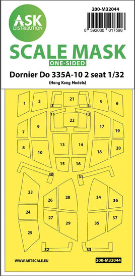 1/32 Art Scale Dornier Do 335A-10 Two Seater One-Sided Mask for HK Models 32044