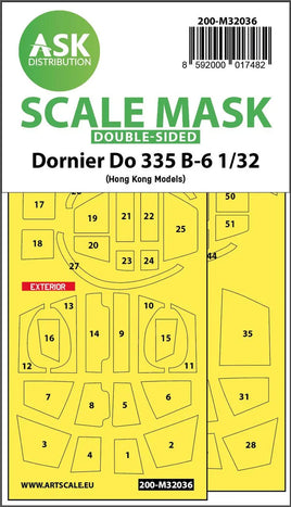 1/32 Art Scale Dornier Do 335B-6 Double-Sided Mask for HK Models 32036