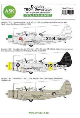1/32 Art Scale Douglas TBD-1 Devastator Part 3 - Pre-War Period 1940 32085