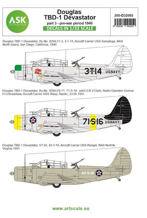 1/32 Art Scale Douglas TBD-1 Devastator Part 3 - Pre-War Period 1940 32085