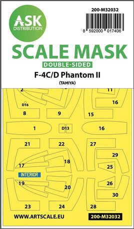 1/32 Art Scale F-4C/D Phantom Double-Sided Mask for Tamiya 32032