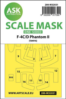 1/32 Art Scale F-4C/D Phantom One-Sided Mask for Tamiya 32031