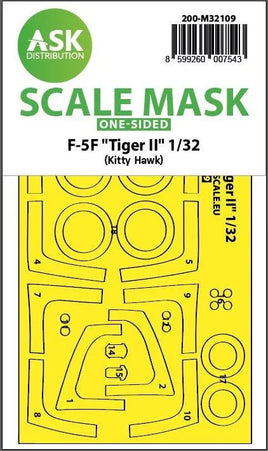 1/32 Art Scale F-5F Tiger II One-Sided Express Fit Mask for Kitty Hawk 32109