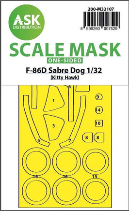 1/32 Art Scale F-86D Sabre Dog One-Sided Express Fit Mask 32107