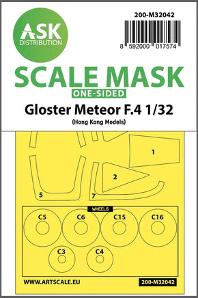 1/32 Art Scale Gloster Meteor F.4 One-Sided Mask for HK Models 32042