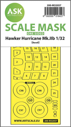 1/32 Art Scale Hawker Hurricane Mk.IIB One-Sided Express Mask for Revell 32057