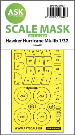 1/32 Art Scale Hawker Hurricane Mk.IIB One-Sided Express Mask for Revell 32057