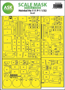 1/32 Art Scale Heinkel He 111P-1 Double-Sided Express Fit Mask for Revell 32080