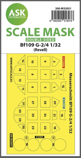 1/32 Art Scale Messerschmitt Bf 109G-2/G-4 Double-Sided Express Masks for Revell 32051