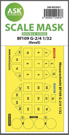 1/32 Art Scale Messerschmitt Bf 109G-2/G-4 Double-Sided Express Masks for Revell 32051